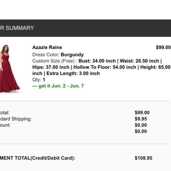 Azazie Raine Burgundy dress - Picture 2 of 5